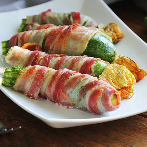 Wrap halloumi bacon